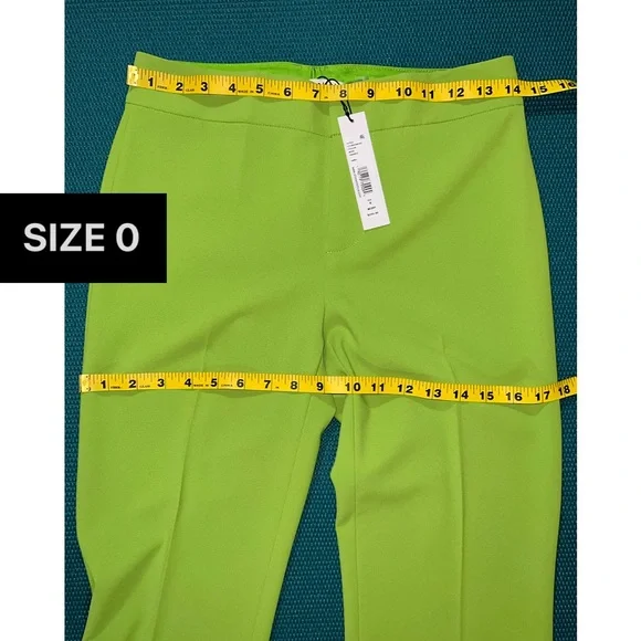 Alice + Olivia Livi Parrot Green Straight Leg Trouser Pant